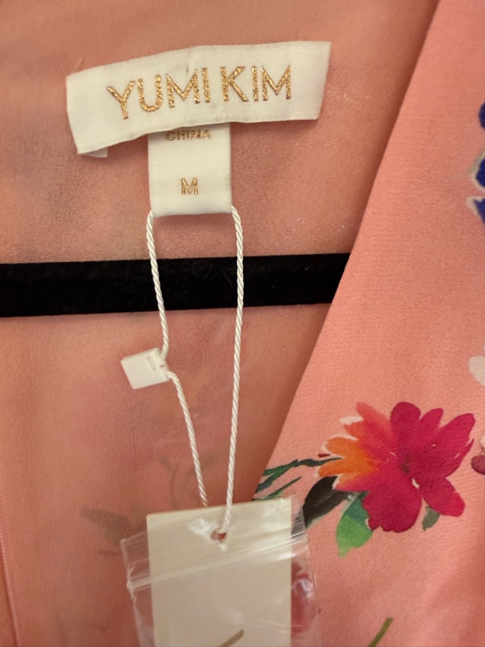 Yumi Kim Pink Floral Midi Dress with V-Neck - Picture 3 of 6